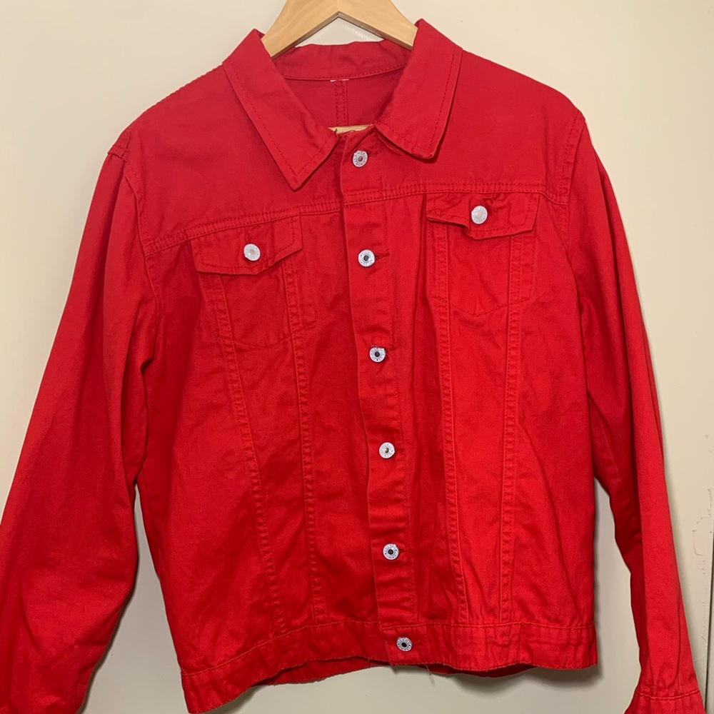 Red Jean Button Down
